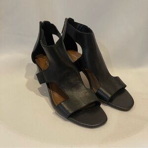 Donald J. Pliner Black Leather Open Cutout Heels